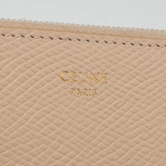 Celine Beige Pebbled Leather Zip Multifunction Wallet - Picture 6 of 9